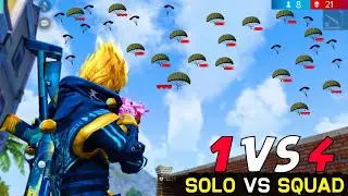 Solo vs squad Gameplay by Gourav Gaming FF 🔥 || Free Fire India || Free fire 1vs4 Gameplay