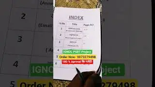 ignou pgdt project index kaise banaye | ignou pgdt project work | #ignou #pgdt #project