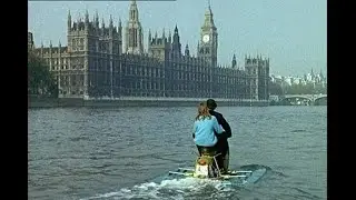 Lambretta Amphi-Scooter Riding on the River Thames (1965)