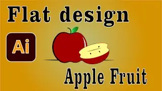 flat design adobe illustrator 2021 apple fruit