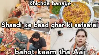 Shaadi ke baad ghar me bahot kaam tha safsafai karni padi😊#gulafshaasifvlog #anishavlog 