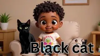 Black Cat Fun Song 🐾 | Cute Kids Rhyme | Play, Jump & Sleep