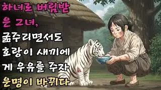 하녀로 살다 부모에게 버림받은 그녀는 먹을 것 하나 없어도 호랑이 새끼에게 우유 한 그릇을 내주었고, 그 순간부터 운명이 바뀌기 시작했다. #야담 #민담 #전설 #설화