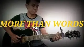 More Than Words- Extreme| Fingerstyle Guitar Cover w/Lyrics on Screen