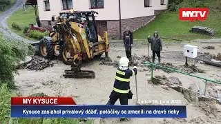 Čadca 16. jún 2022: Kysuce zasiahol prívalový dážď, potôčiky sa zmenili na dravé rieky.