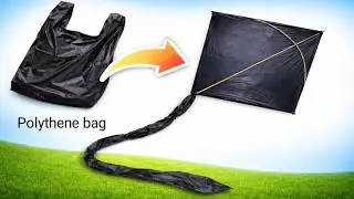 How to Make Kite at Home | Using Plastic Carry Bag | Easy Kite Making Tutorial