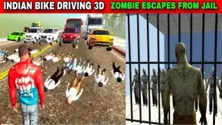 Zombie escape from jail full funny video 📸 || Indian bike driving 3D #trending 
