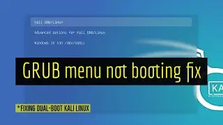 Grub Menu error | kali linux dual boot fix