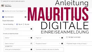 Schritt f&uuml;r Schritt Anleitung f&uuml;r das Formular &bdquo;All in One Travel Form&ldquo; Mauritius mit Erkl&auml;rung
