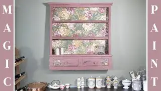 Restyling di una piattaia. Fregi dipinti a mano, carta da parati e decapè! DIY Elisa & Magic Paint.