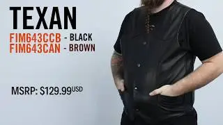 First Mfg Co - Мотоциклетный жилет из кожи Texan