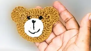 How to crochet teddy bear face | crochet teddy bear applique