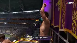Shirtless Kirk Cousins is hyping the crowd up!