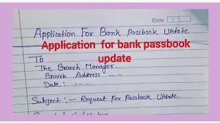 Application for Bank Passbook Update in English | बैंक पासबुक अपडेट करने हेतु आवेदन!#Easylearnfor 