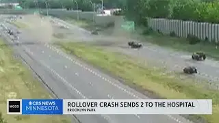 Dramatic rollover crash on Highway 169 in Brooklyn Park