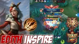 GAMEPLAY TOP EDITH EXP LANE WITH INSPIRE SPELL IS BACK, EASY TRIPLE KILL - Mobile Legends Indonesia