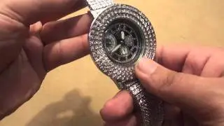 Diamond County - 4ct Genuine Diamond Watch + Genuine Diamond Band *3 Row Setting*