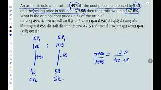 Doubt Solution 9 | An article is sold at a profit of 49%. If the cost price is increased by ₹40