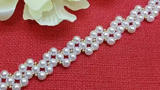 Beaded bracelet/PEARL bracelet/Diy BRACELET/Браслет из бусин/Браслет своими руками/Жемчужный браслет