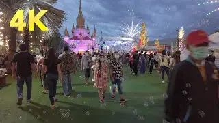 [4K] Temple Festival, Wat Rai Khing NakhonPathom with the pretty pagoda / Nakhon Pathom