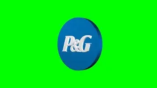 P&G Logo Icon Revolving 3D Animation Loop on Green Screen | 4K | FREE TO USE