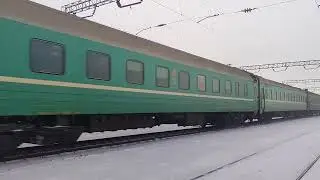 Электровоз KZ4AT-0041 С Пассажирским поездом №043Ц Алматы-Костанай 