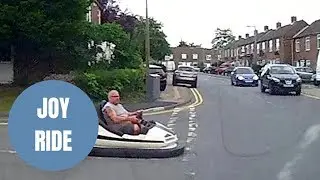 JOY RIDE - Dash cam captures fairground dodgem car driving on the ROAD
