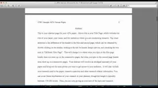 APA Style: Title Page & Abstract