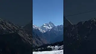 Nanda Devi peak 🏔 glimsp from Auli, Uttarakhand #india #himalayas #uttarakhand #travel #trending