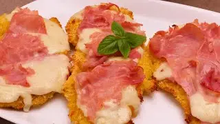 COTOLETTE DI POLLO ALLA GHIOTTONA DOPPIA IMPANATURA AL FORNO CON FORMAGGIO E PROSCIUTTO COTTO