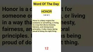 English Word Honor l Meaning of Honor #vocabulary #learnenglish @englishcoach20