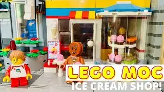 My LEGO MOC Ice Cream Shop Modular Building for the LEGO City and Retired Set 31077