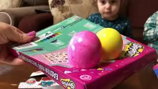 Coloring Easter Eggs With Shopkins And PJmasks Stickers
