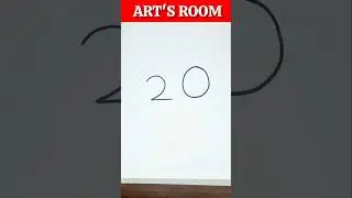 How To Draw a Cute Cat With Number 20 🐱 | Easy Drawing for Beginners #shorts #drawing