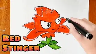 How To Draw Red Stinger From Plant Vs Zombies Step By Step | Chelsea's Art Zone |
