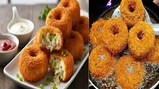 Crispy Chicken Russian Donuts Recipe (Ramzan Special) | Make & Freeze Iftar Snacks | Chicken Donut