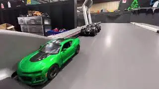 Treadmill Racing Tournament! with Delorean Time Machine, Halo Warthog, Disney Cars, Batmobile + more