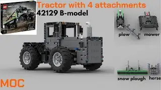 TRACTOR with 4 attachments - LEGO Technic 42129 B-Model - MOC - With Instructions