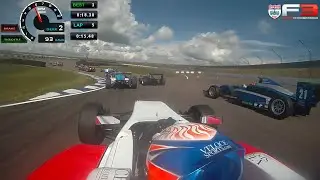 BRDC British Formula 3 F3 GB3 30.4.16 Rockingham Race 1 Tarun Reddy onboard by Shuntmonkey