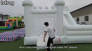 New style jumper bouncer bouncy castle jumping commercial white inflatable bounce house with slide