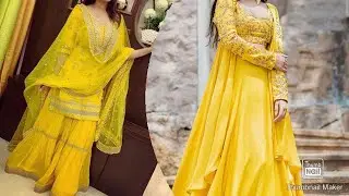 Yellow dress designs collection for haldi ceremony /Beautiful yellow dress collection 2020 #woman