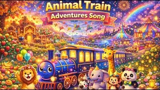 Animals Train Ride Adventures | Fun Transportation Nursery Rhymes for Kids | Learning Train Song
