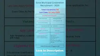Surat Municipal Corporation 2025 | New Government Jobs #jobnotification #jobsearch #trending