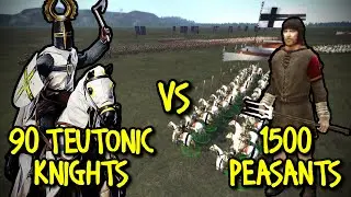 90 TEUTONIC KNIGHTS vs 1500 PEASANTS | Medieval II: Total War