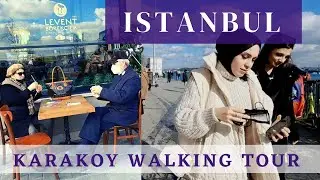 February Istanbul/Istanbul Karakoy Neghborhood Walking tour/valentine istanbul karakoy/4k UHD 60fps