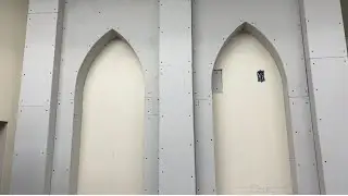 How to make Arch decor with curve framing and drywall for mosque walls design