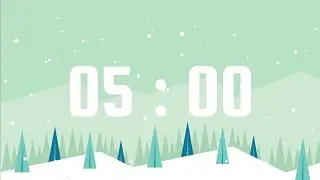 5 Minute Timer | With Cozy Instrumental Holiday Music & Alarm Bell | Winter Wonderland Theme 🌲❄️