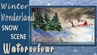 Watercolor for Beginners | How to Paint a Winter Cabin in Snow