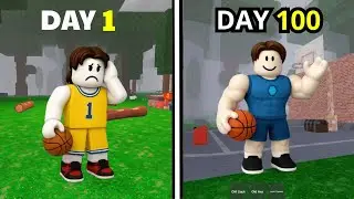 100 DAYS OF BUILDING A BASKETBALL COURT IN 99 NIGHTS IN THE ROBLOX FOREST | IceKing