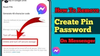 How to Remove Pin Password On Messenger (2024) || Remove Create Pin From Messenger